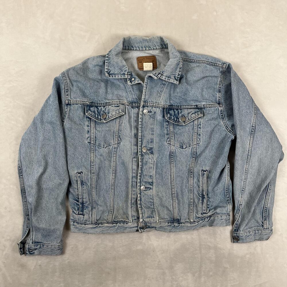 Vintage Gap Denim Jacket Mens XL Blue Faded Trucker USA Made 90s Classic